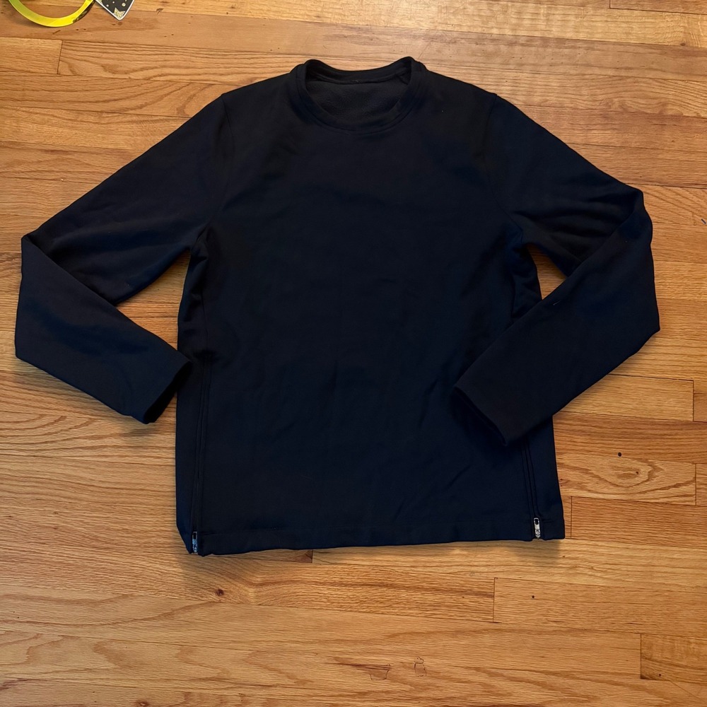 Lululemon Side Zip Long Sleeve Pullover Sweatshirt Black Activewear Top
